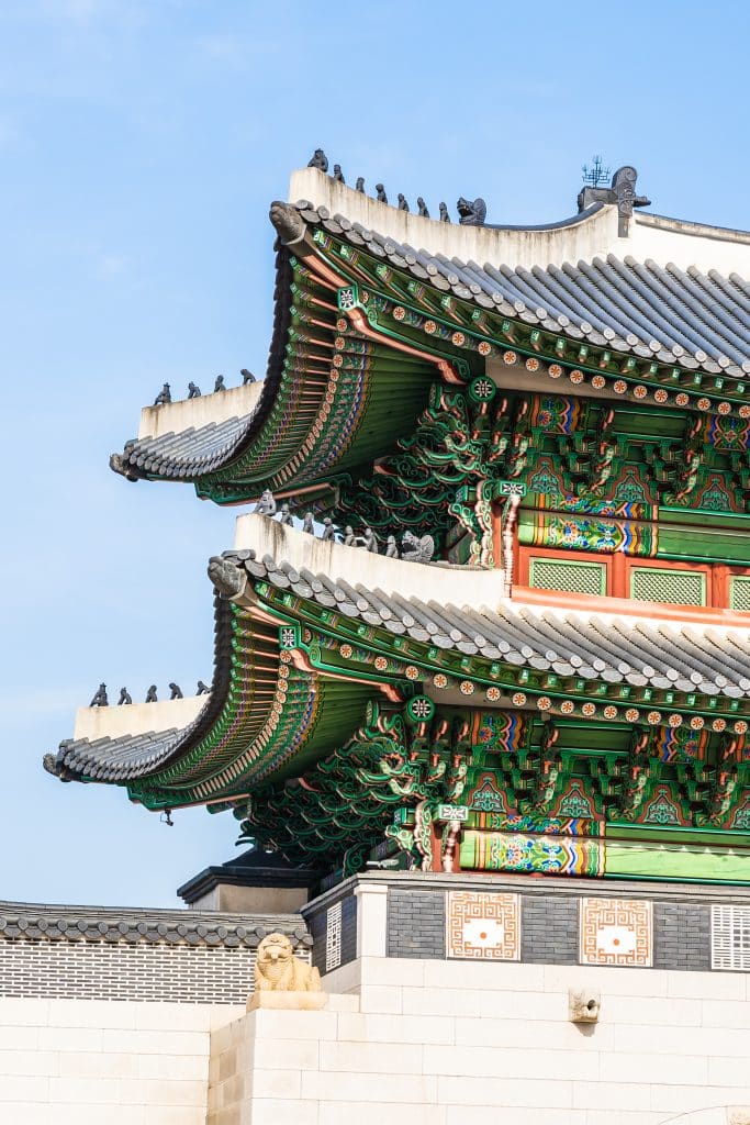 Beautiful architecture building Gyeongbokgung palace in Seoul South Korea
